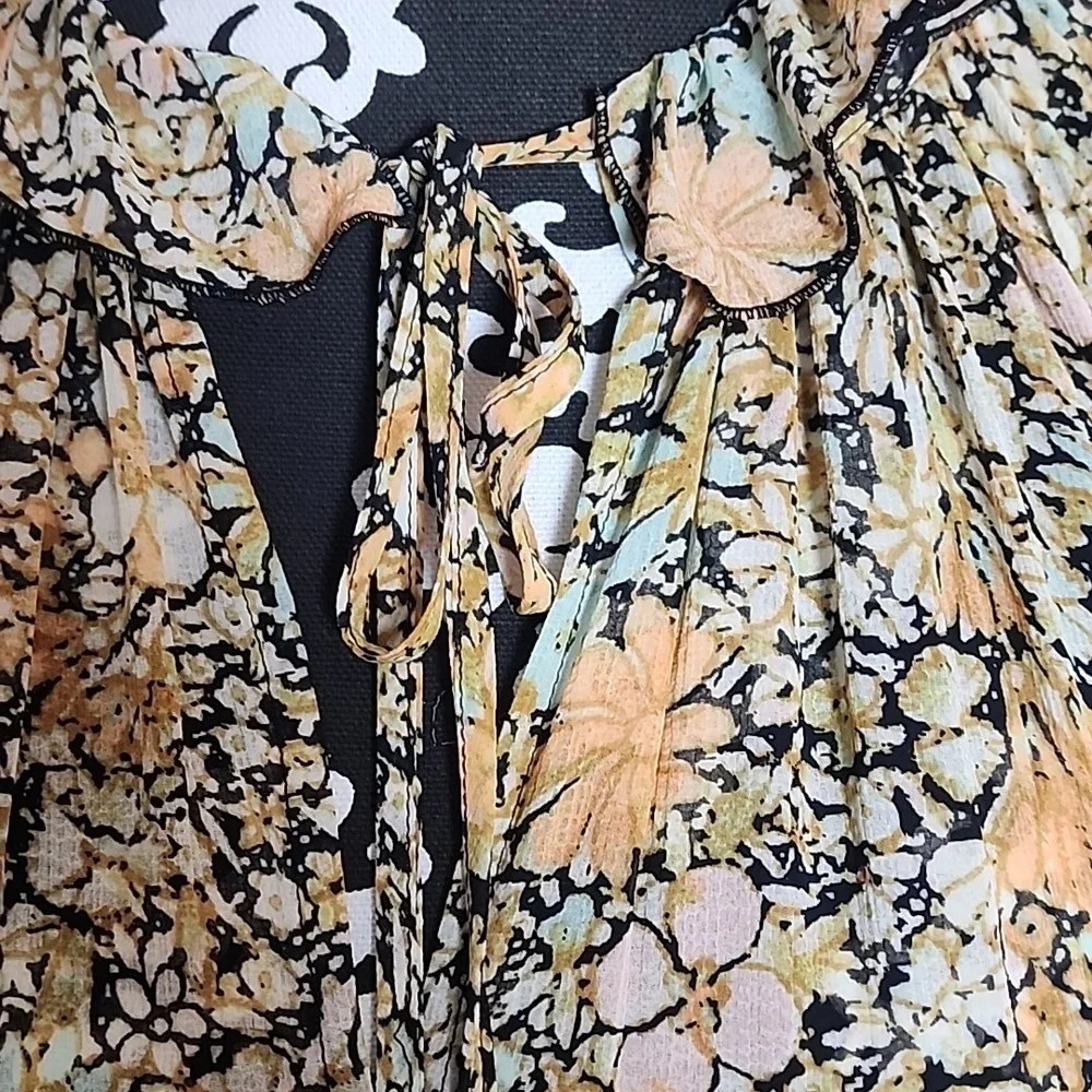Free People Feeling Groovy Floral Maxi Dress XS Boho Prairie - Picture 5 of 12